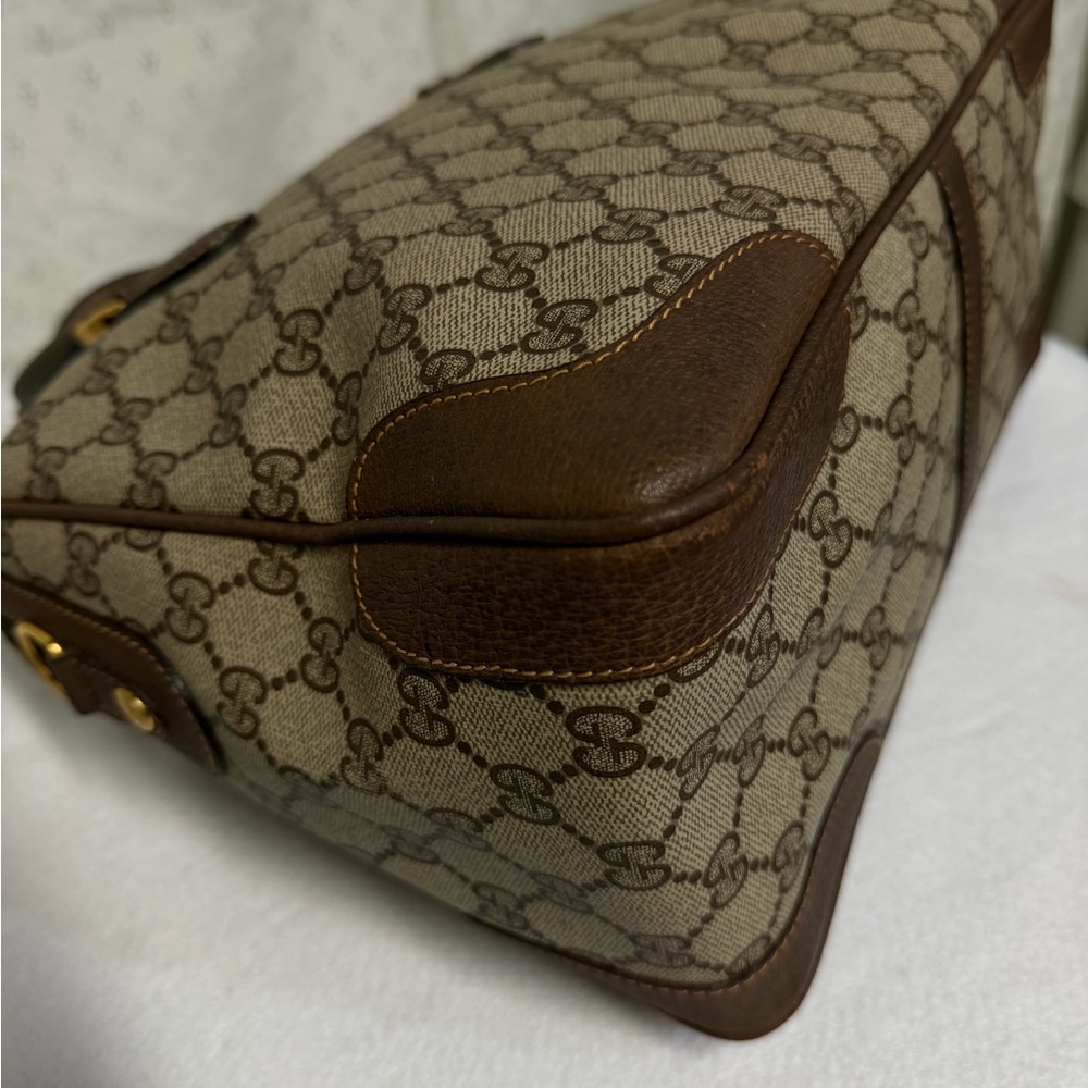 Authentic Vintage Gucci Brown Monogram Handbag - Picture 9 of 16